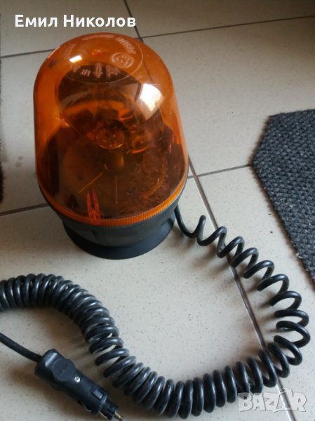 Жълт сигнален авариен буркан за запалка на кола с магнит за покрива, снимка 1