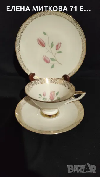 Winterling Roslau Bavaria един много фин и нежен троен сет за чай/дълго кафе, снимка 1
