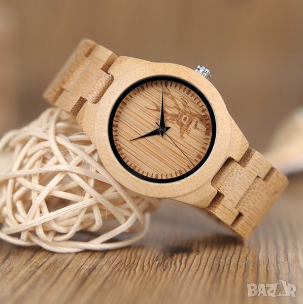 Оригинален, ръчно изработен дървен часовник, Модел D28, снимка 1