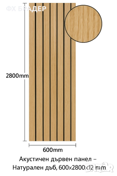 Декоративен акустичен панел 2800x600мм, Модерен интериор и шумоизолация, снимка 1