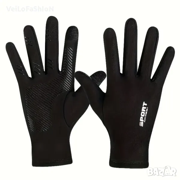 Нови водоустойчиви зимни ръкавици, унисекс в черен цвят, снимка 1