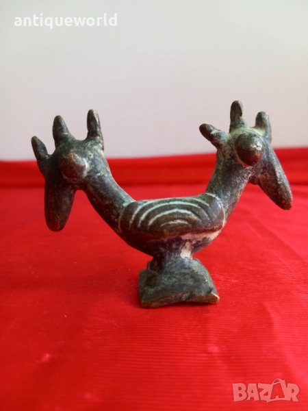 Римска Зооморфна Статуетка Двуглава Птица 2Век Реплика, снимка 1