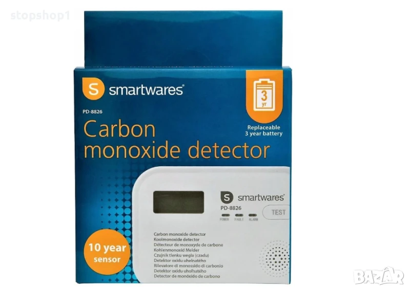 Smartwares PD-8826 детектор за въглероден окис, снимка 1