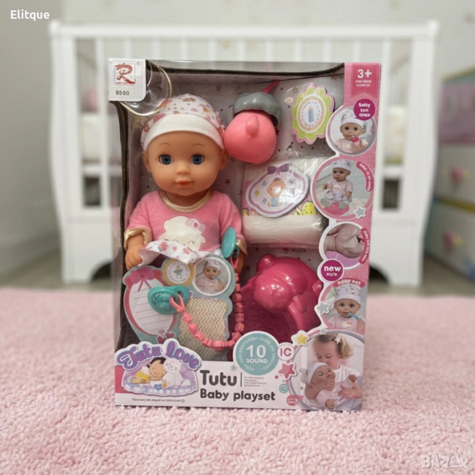 Кукла-бебе Tutu Love с гърне и забавни звуци, снимка 1