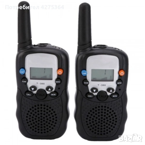 Уоки токи с голям обхват от 3км - вграден фенер / Цвят: Черен / Количество: 1 комплект; Канал: Auto , снимка 1