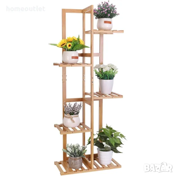 ПРОМОЦИЯ Бамбуков цветарник с 5 нива UNHO XJJ197-S-G1, снимка 1