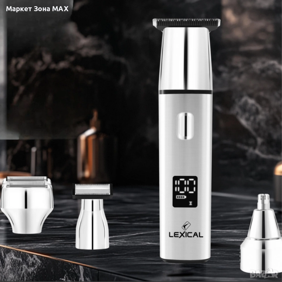 Машинка за подстригване Lexical LHC-5691 4в1 Професионални резултати - LED дисплей USB зареждане, снимка 1
