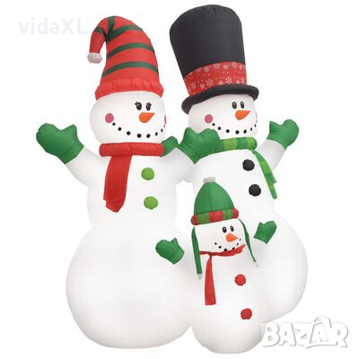 vidaXL Коледни надуваеми снежни човеци Santa Family LED IP44 240 см（SKU:245707, снимка 1