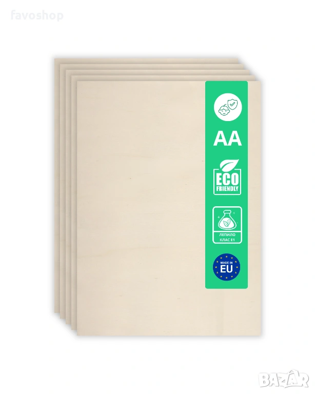 Шперплат липа 2мм 60×40 см – пакет 5 бр – АА качество, снимка 1