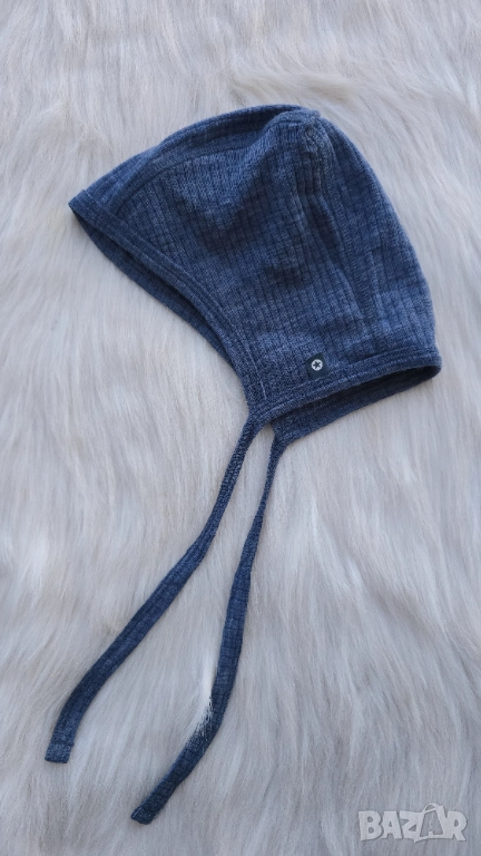 Бебешка шапка мерино вълна 9-12 месеца, снимка 1