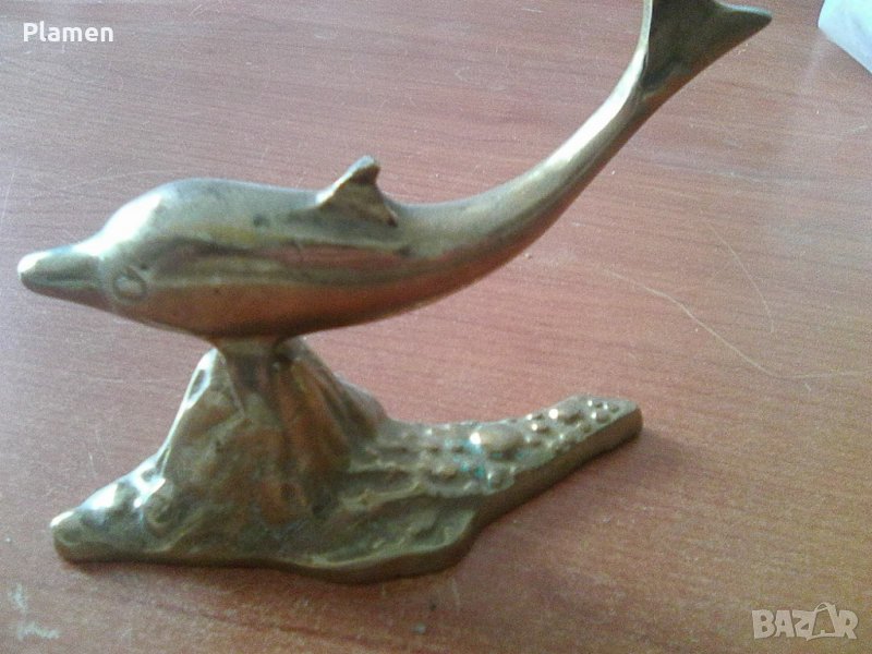 Фигура на месингов делфин, снимка 1