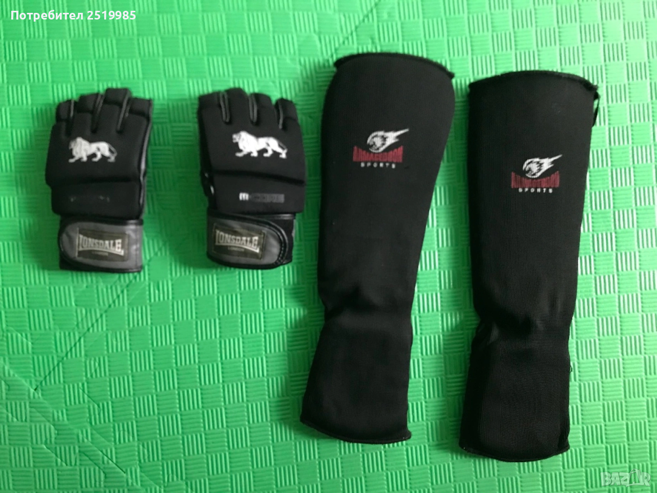 Черни Мма ръкавици и протектори за крака, снимка 1