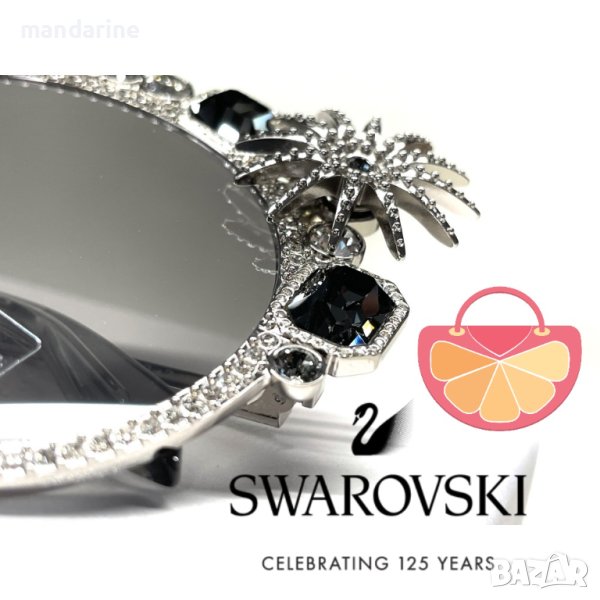 ATELIER SWAROVSKI 🍊 Дамски слънчеви очила “SILVER NIGHT & BLACK DIAMOND” нови с кутия, снимка 1