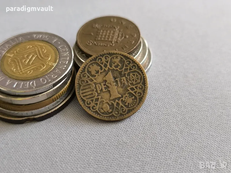 Монета - Испания - 1 песета | 1944г., снимка 1