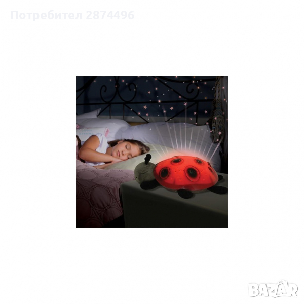 0381 Детска прожекционна нощна лампа - Калинка, снимка 1
