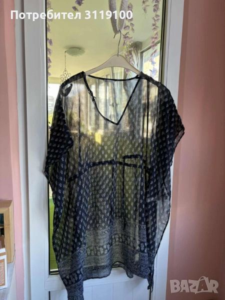Приятна лятна туника, тъмно синьо, снимка 1