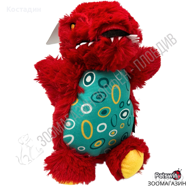 Пухкава Играчка за Куче - със Звук - Червена разцветка - Cuddly Toys Baby Dinosaurs - Pet Interest, снимка 1