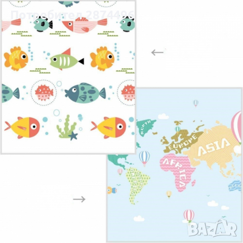 2804 Детски двулицев килим/подложка за игра 200 х 180 см., снимка 5 - Други - 36399621