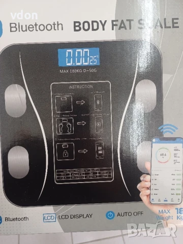 Електронен смарт кантар за измерване на кг, мазнини, вода и др, снимка 3 - Друга електроника - 50457819