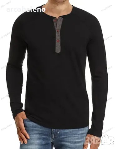 Мъжка модна блуза с дълъг ръкав, 8цвята, снимка 2 - Блузи - 42285799