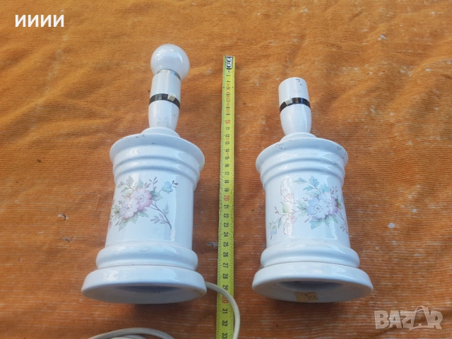 Нощна порцеланова лампа 2 бр, снимка 4 - Антикварни и старинни предмети - 53453983