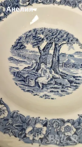 Стара Англия в синьо, снимка 3 - Чинии - 49786176