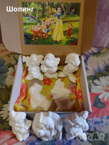 Фигури Снежанка и джуджета, снимка 2 - Статуетки - 50624754