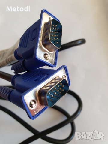 Кабел за монитор VGA-VGA с 2бр. мъжки конектори D-SUB male 15 pin, дължина 1.8 м, снимка 3 - Кабели и адаптери - 42189896