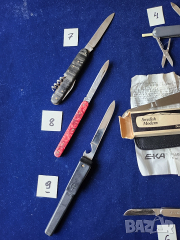 ножче сгъваемо шведско, от САЩ, български, 2 големи ножа с кания и комплект за вино, точилка Fiskars, снимка 2 - Ножове - 52100607
