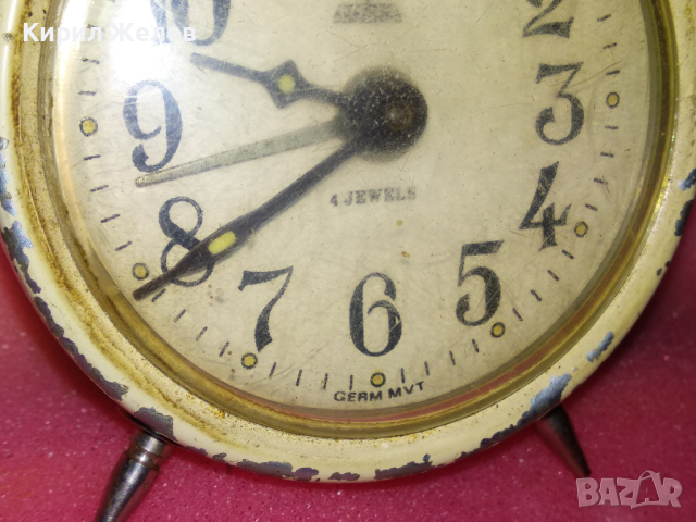 ARADORA GERM MVT Стар ЧЕШКИ КОЛЕКЦИОНЕРСКИ БУДИЛНИК с НЕМСКИ МЕХАНИЗЪМ РЯДЪК ЧАСОВНИК АРАДОРА 26476, снимка 12 - Антикварни и старинни предмети - 44548913