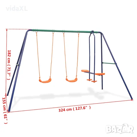 vidaXL Комплект люлка с 4 оранжеви седалки, снимка 9 - Детски люлки - 56148316