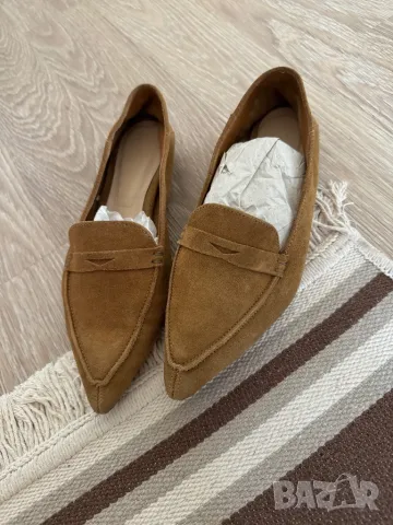 мокасини зара zara велур естествен, снимка 3 - Дамски ежедневни обувки - 42144187