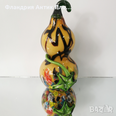 Тиква от арт стъкло - жълта , снимка 2 - Декорация за дома - 36355338