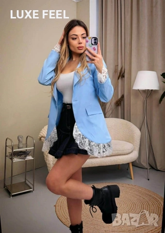 ✨Дамски Сака с Дантела , снимка 2 - Сака - 53686608
