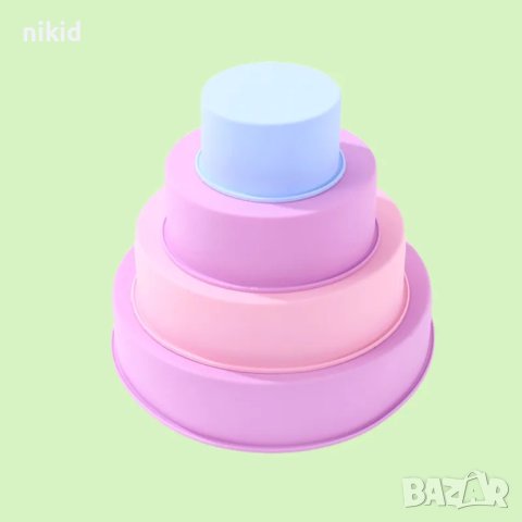  Кръгла кръг силиконова форма за направа печене кекс торта блат сладкиш десерт силиконов молд тава , снимка 4 - Съдове за готвене - 41382989