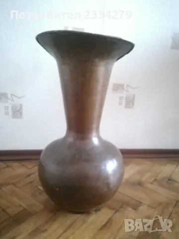 Ваза кана голяма изкована от мед. Настолна голяма бронзова лампа. , снимка 6 - Вази - 49428432