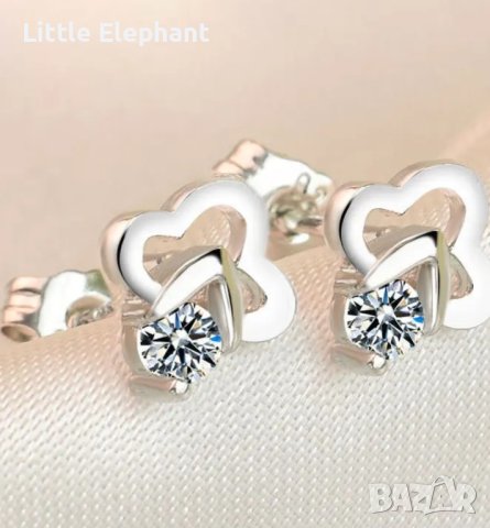 Vintage,сребърни обеци бранд колекция"Leaf clover"/нови