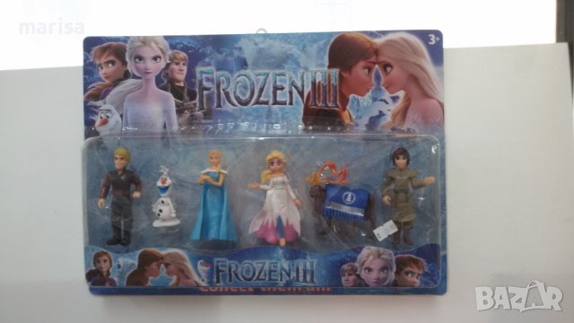 Фигурки за торта Замръзналото кралство Frozen 3, топери Frozen, 6 броя, блистер - 97065