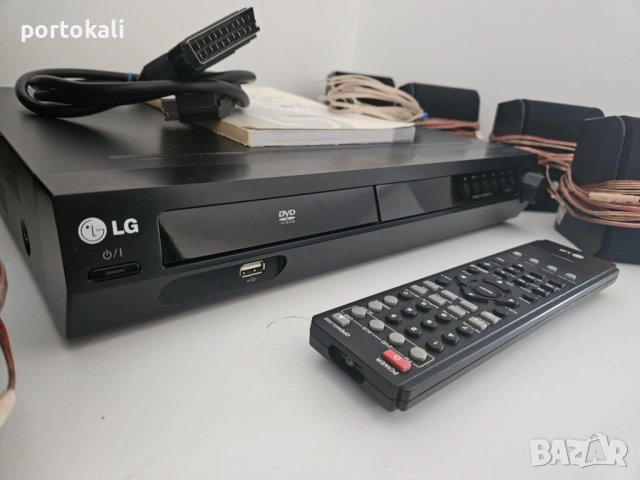 Аудио система домашно кино LG 5.1 дистанционно DVD USB FM + тонколони колони, снимка 4 - Аудиосистеми - 51604141