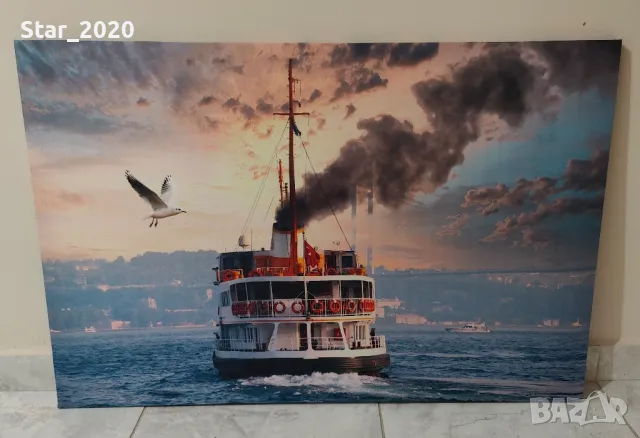 светеща картина с LED осветление -кораб, снимка 1