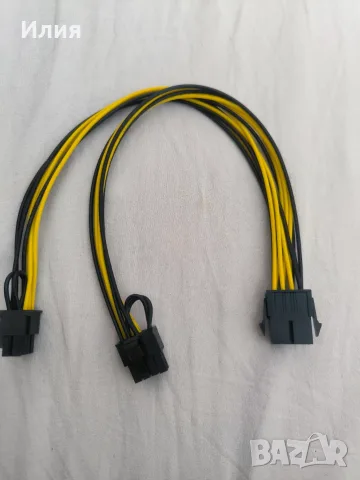 PCI-E extender, Riser Card - екстендери, захранващ кабел PCIe 8pin  към 2х(6+2) pin, снимка 3 - Кабели и адаптери - 55982084