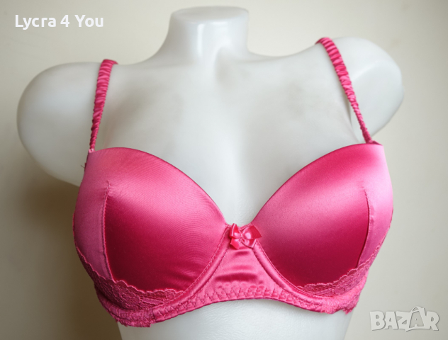 75B Esmara Lingerie сатенен бонбонено розов сутиен, снимка 6 - Бельо - 36259726