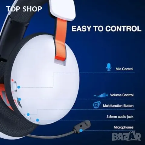Нови Безжични геймърски слушалки за PS5/PS4/PC/Телефон с микрофон, снимка 6 - Слушалки и портативни колонки - 49444301