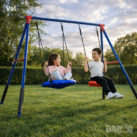 Комплект от 2 метални люлки FunZone - безкрайно забавление на двора, снимка 7 - Други - 53822414