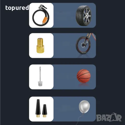 4В1 ПРЕНОСИМ КОМПРЕСОР С JUMP STARTER, ДИСПЛЕЙ, снимка 8 - Вулканизатор, баланс на гуми - 49002323