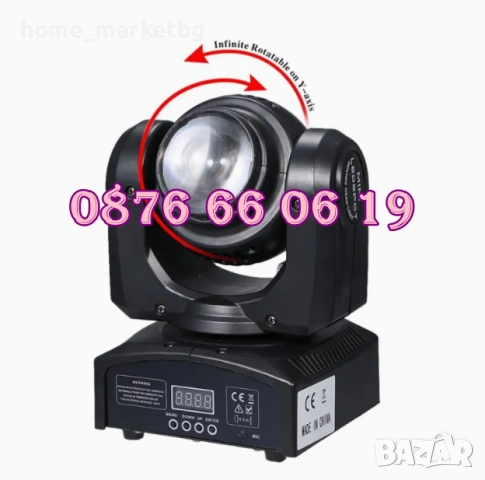 Дискотечен прожектор с 4 диода, прожектор Moving Head , снимка 6 - Декорация за дома - 52423556