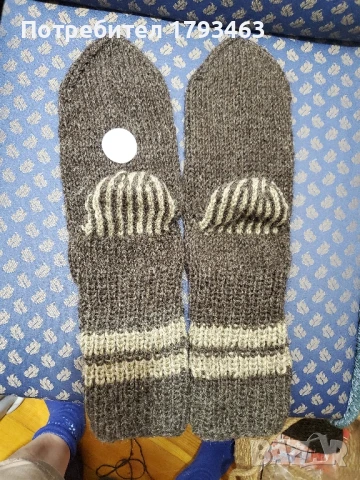 Ръчно плетени мъжки чорапи от вълна' размер 46, снимка 1