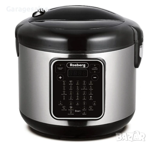 Мултикукър с 31 програми Rosberg, 780W, 5L, Незалепващо покритие, Инокс 2 ГОДИНИ ГАРАНЦИЯ