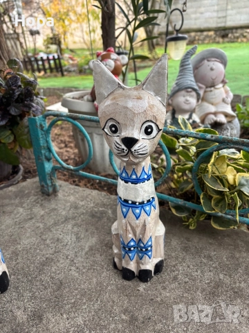 Котки от дърво , снимка 3 - Декорация за дома - 41018144