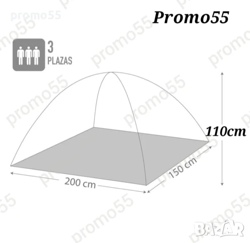 Автоматична палатка за къмпинг, палатка за 2-3 души 200х150х110см., снимка 8 - Палатки - 51390968